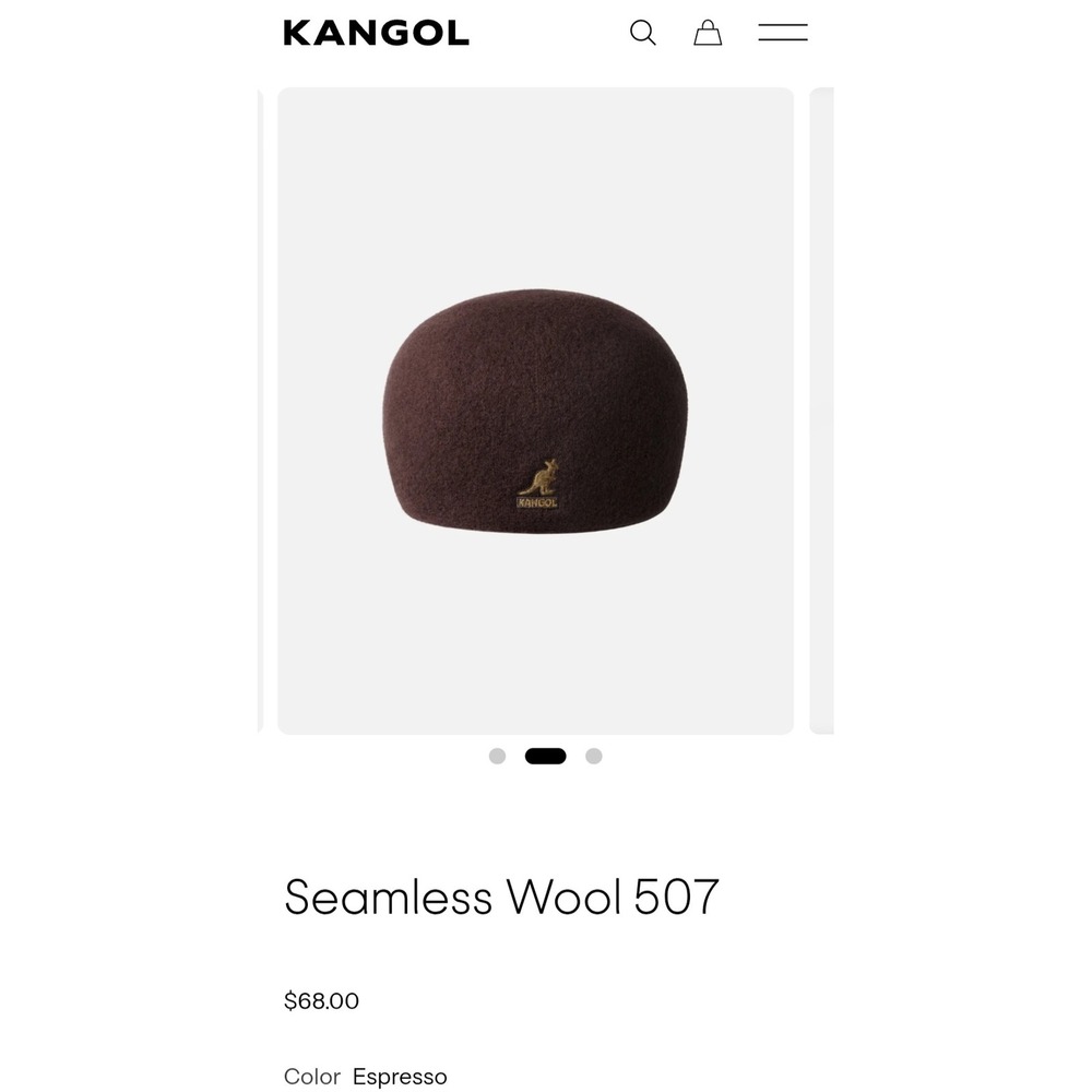 Kangol Seamless Wool 507 Flat Cap Espresso Brown Mens Large K0875FA ES220